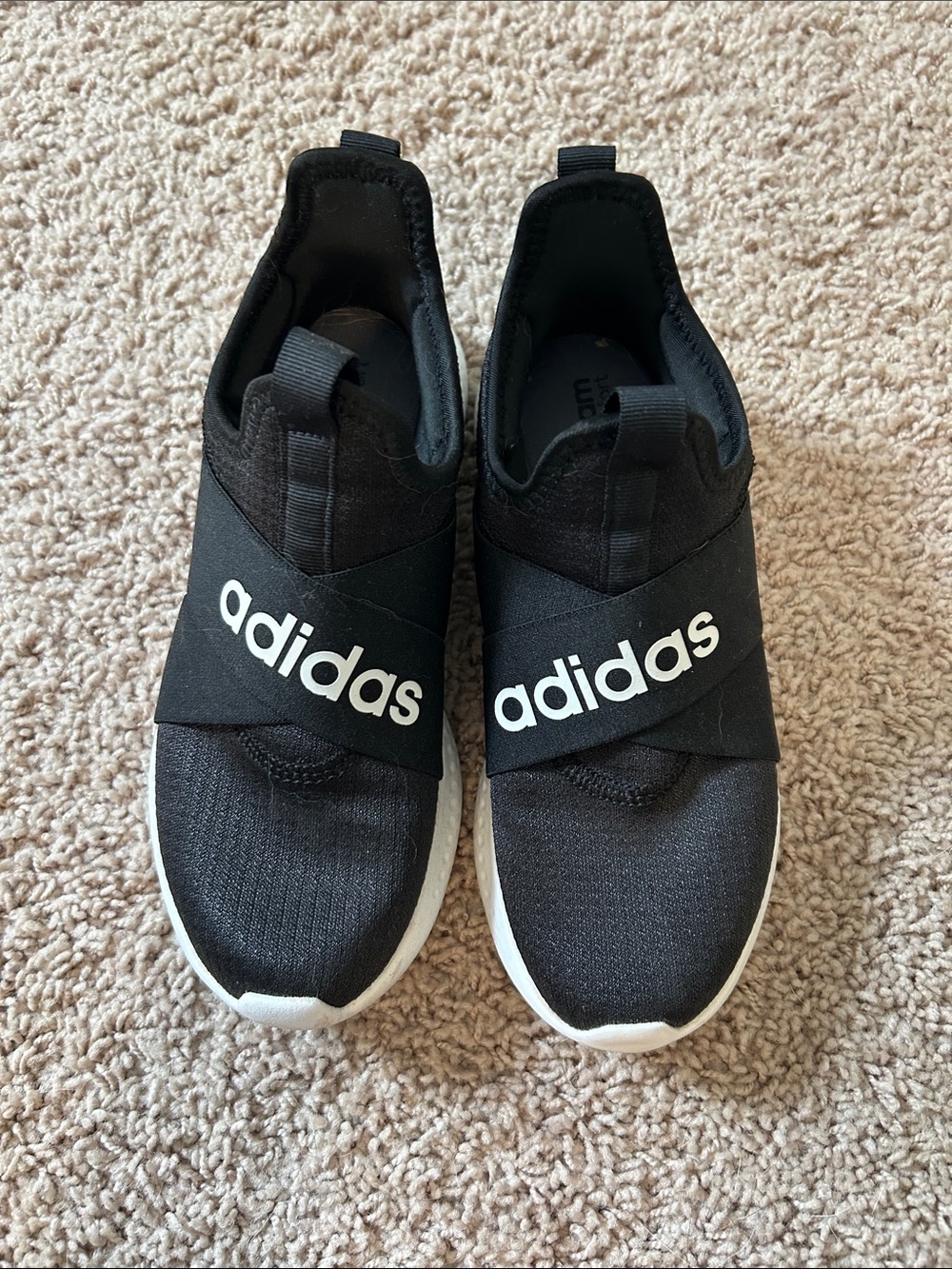 Adidas Cloudfoam Comfort Black and White Slip-On Sneakers